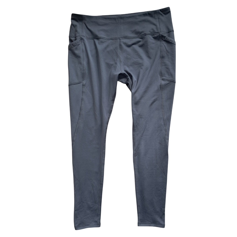 DSG Womens XL Charcoal Gray High Waisted Performance Leggings with‎ Side Pockets